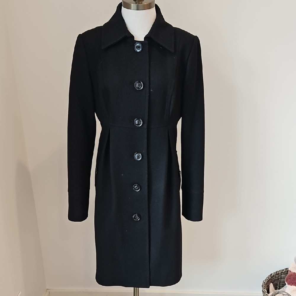 Elegant Black Women's Wool Coat